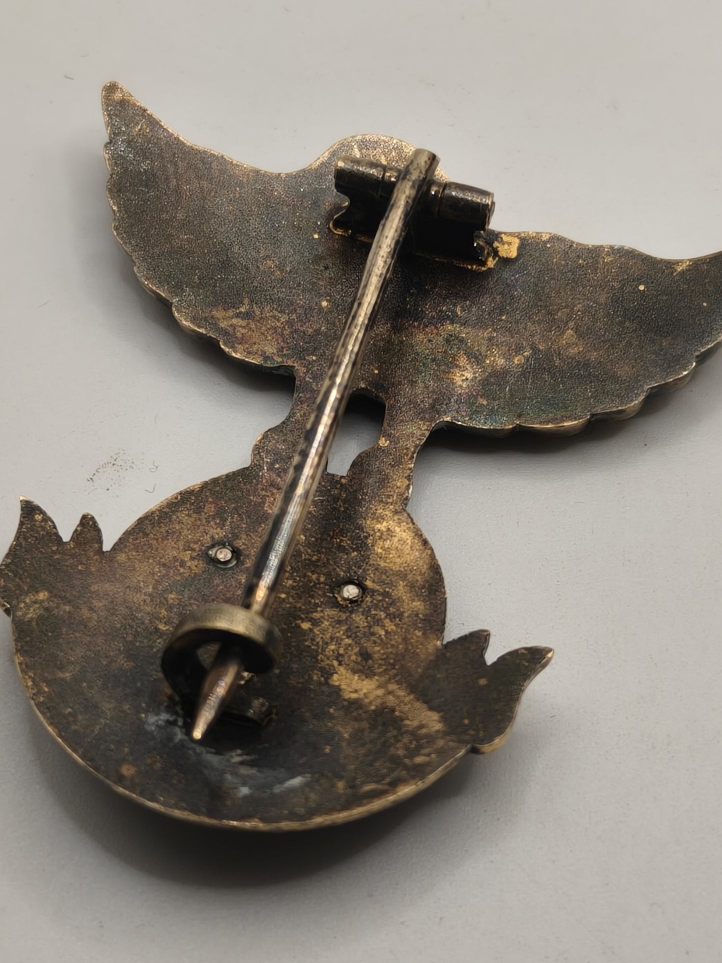 Spanish Officer Excombatients Badge. Silver and enamels.
