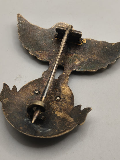 Spanish Officer Excombatients Badge. Silver and enamels.