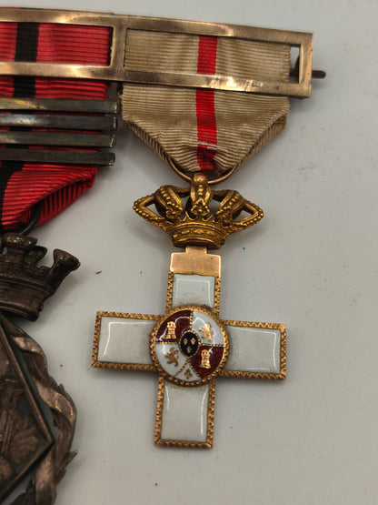 Pasador Medallas Guerra de Cuba I República. Mérito militar en oro