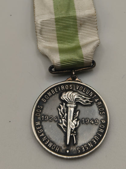 Firefighter medal conmemorative, Guilherme Gomes Fernandes (1849-1949). Porto Portugal.