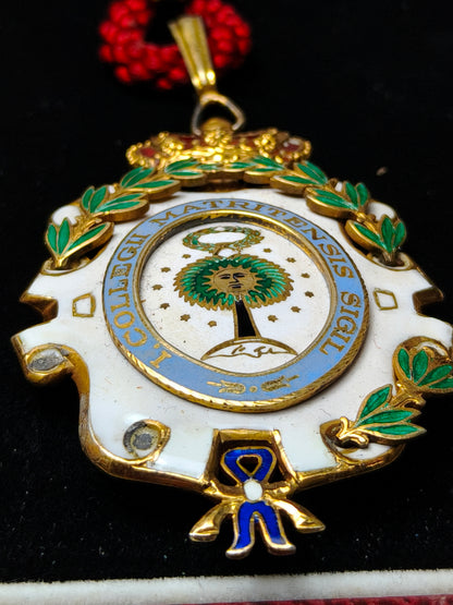 Lawyers Medal Enameled and Silver. Madrid Spain.
