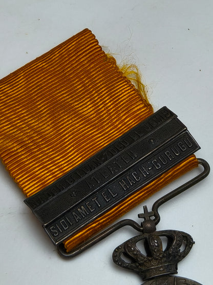 Africa's Colonial Spanish Medal Campaign, 3 medal bars. Spain Alphonso XIII period.