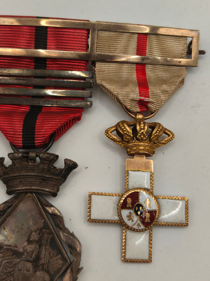 Pasador Medallas Guerra de Cuba I República. Mérito militar en oro