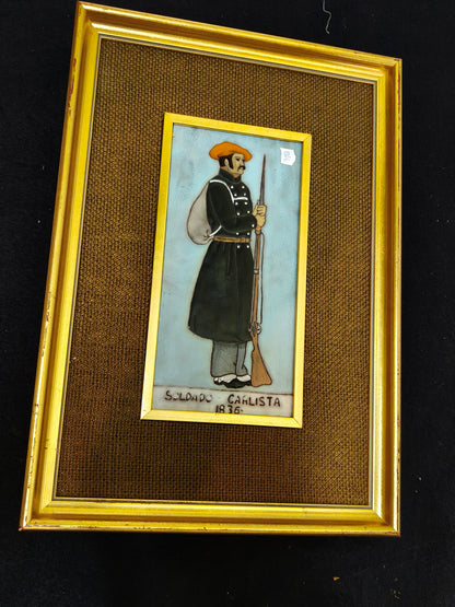 Cuadro soldado carlista 1836. Esmaltado.