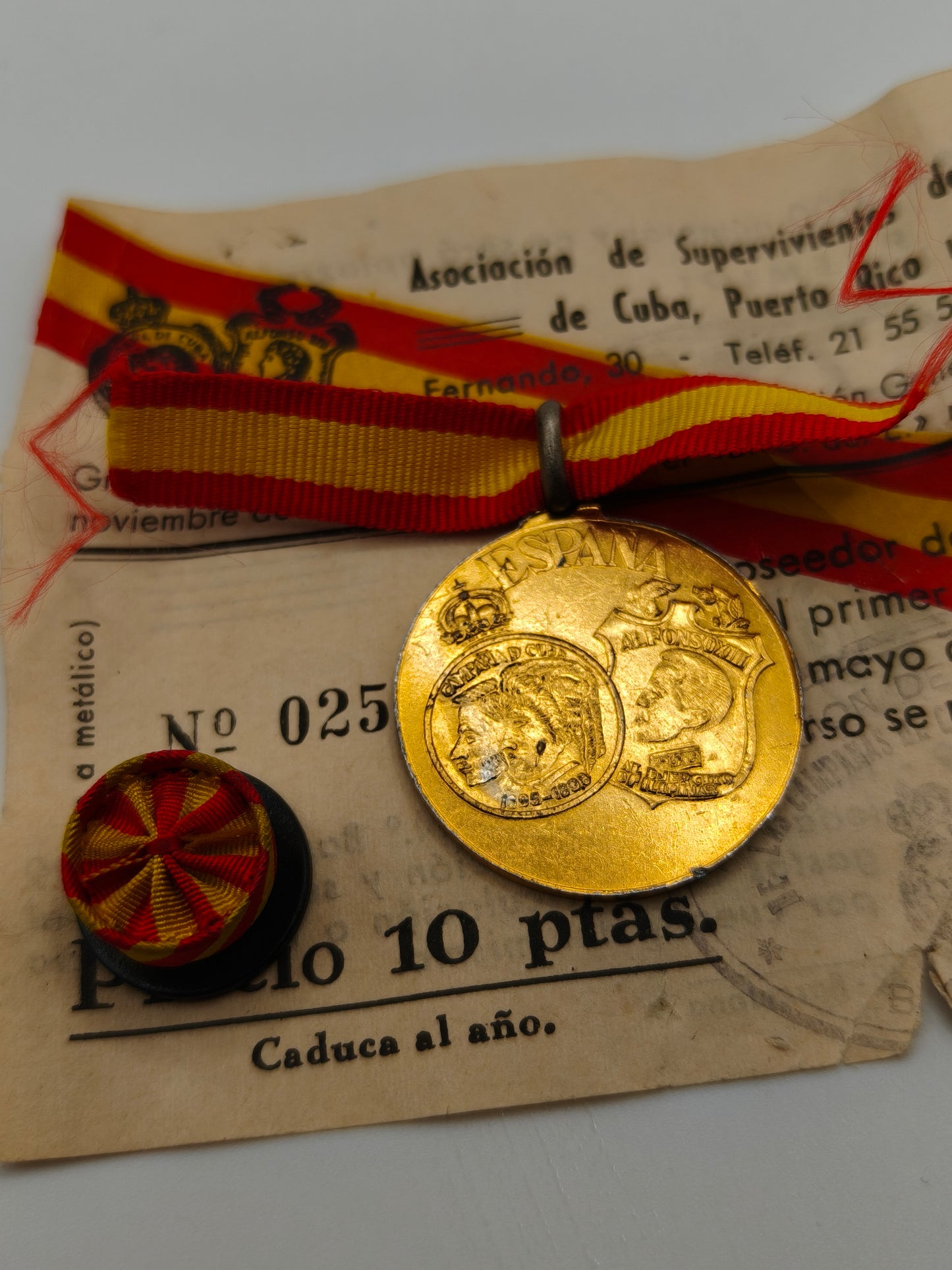 Medalla veteranos guerra de Cuba y Filipinas