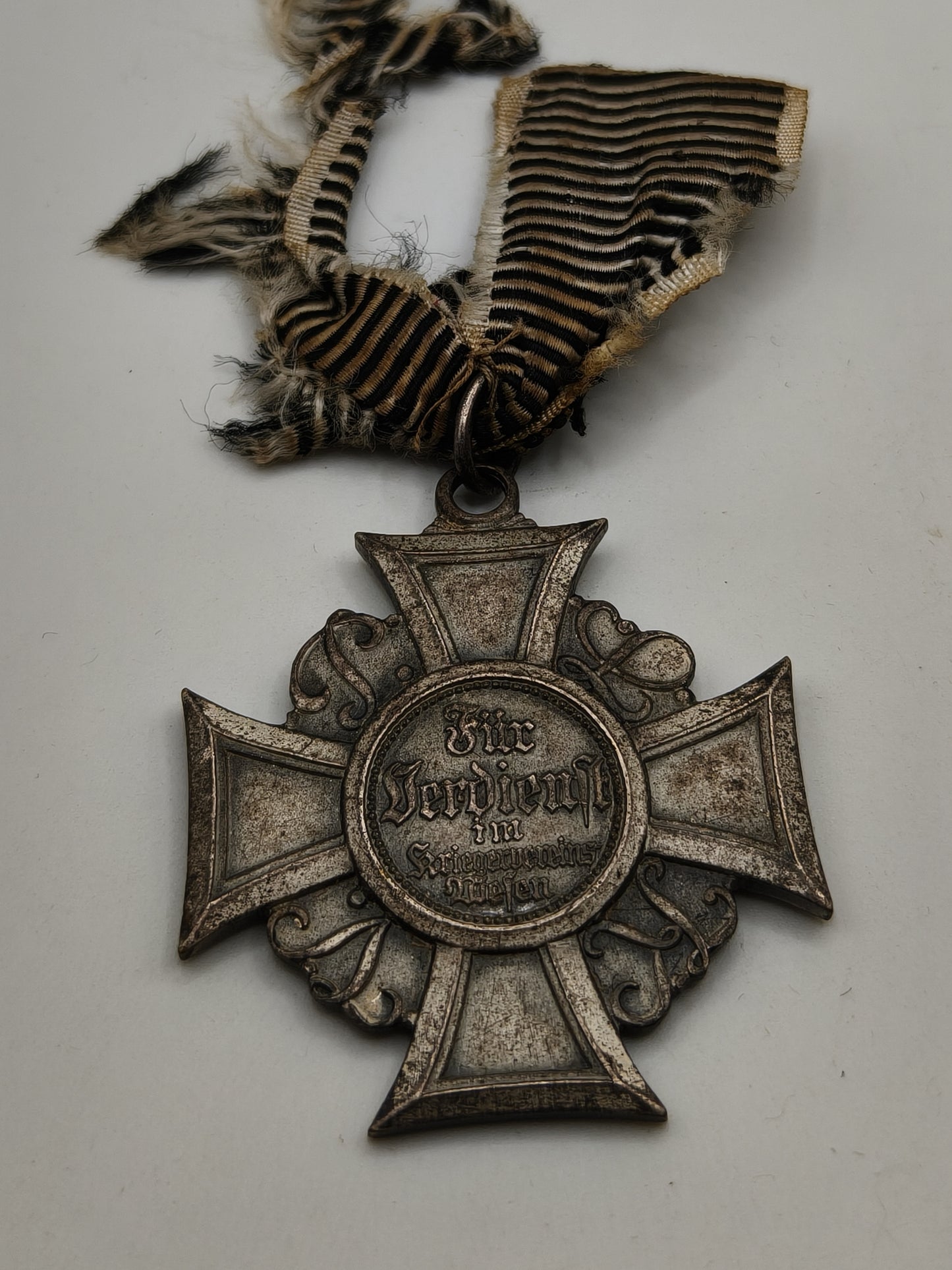 WWI German Imperial Kyffhäuser Merit Cross original Ribbon Lighthouse SIlver