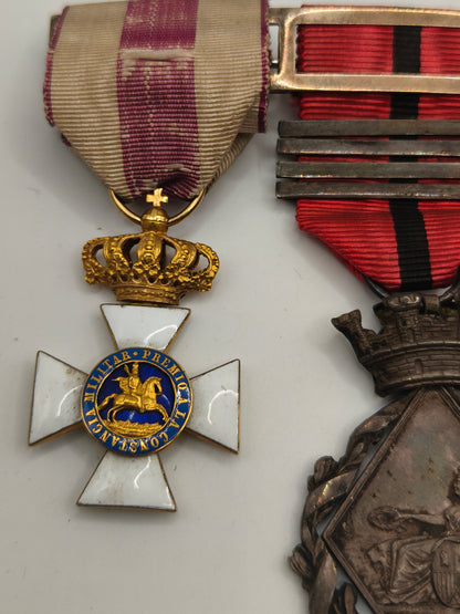 Pasador Medallas Guerra de Cuba I República. Mérito militar en oro