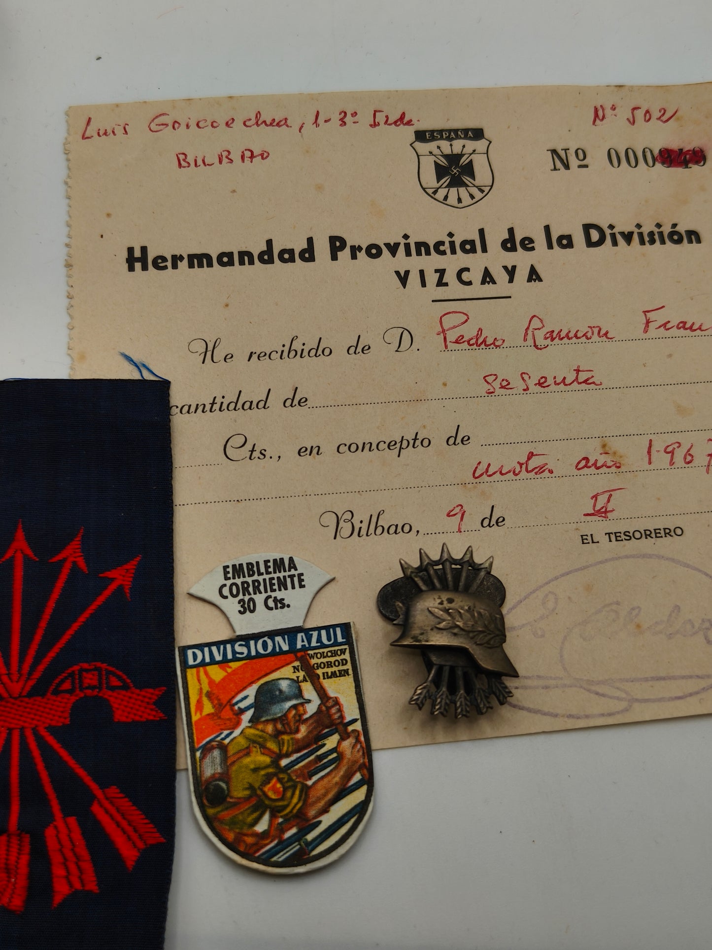 Lote hermandad división azul Vizcaya .