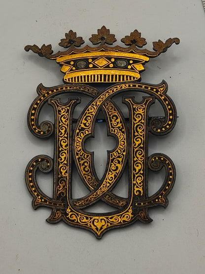monogram for the Carlist pretender King Carlos V. damascene work. I Carlist War.