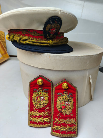 Spanish Diplomatic Paulettes and Cap. Franco's Period.