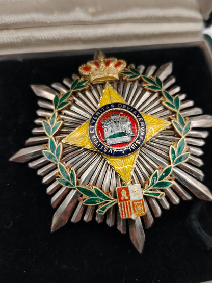 Order of Nobility, breast star. Monarchy Period Spain. 34 Numbered.