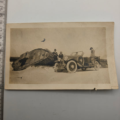 IWW German Tank and Card. Original.