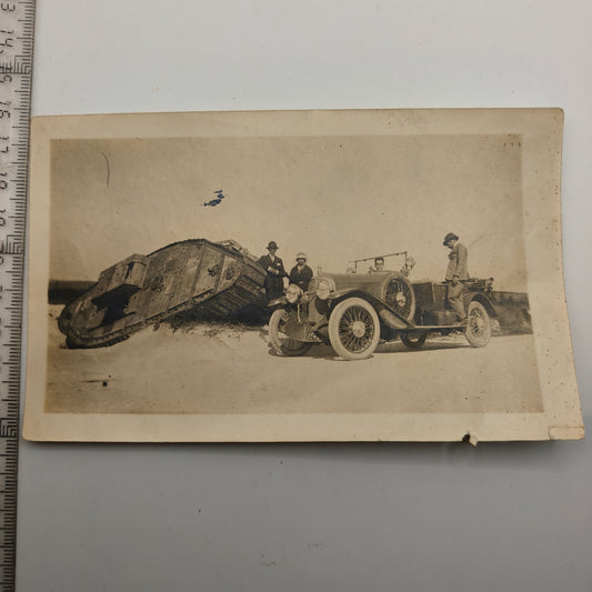 IWW German Tank and Card. Original.