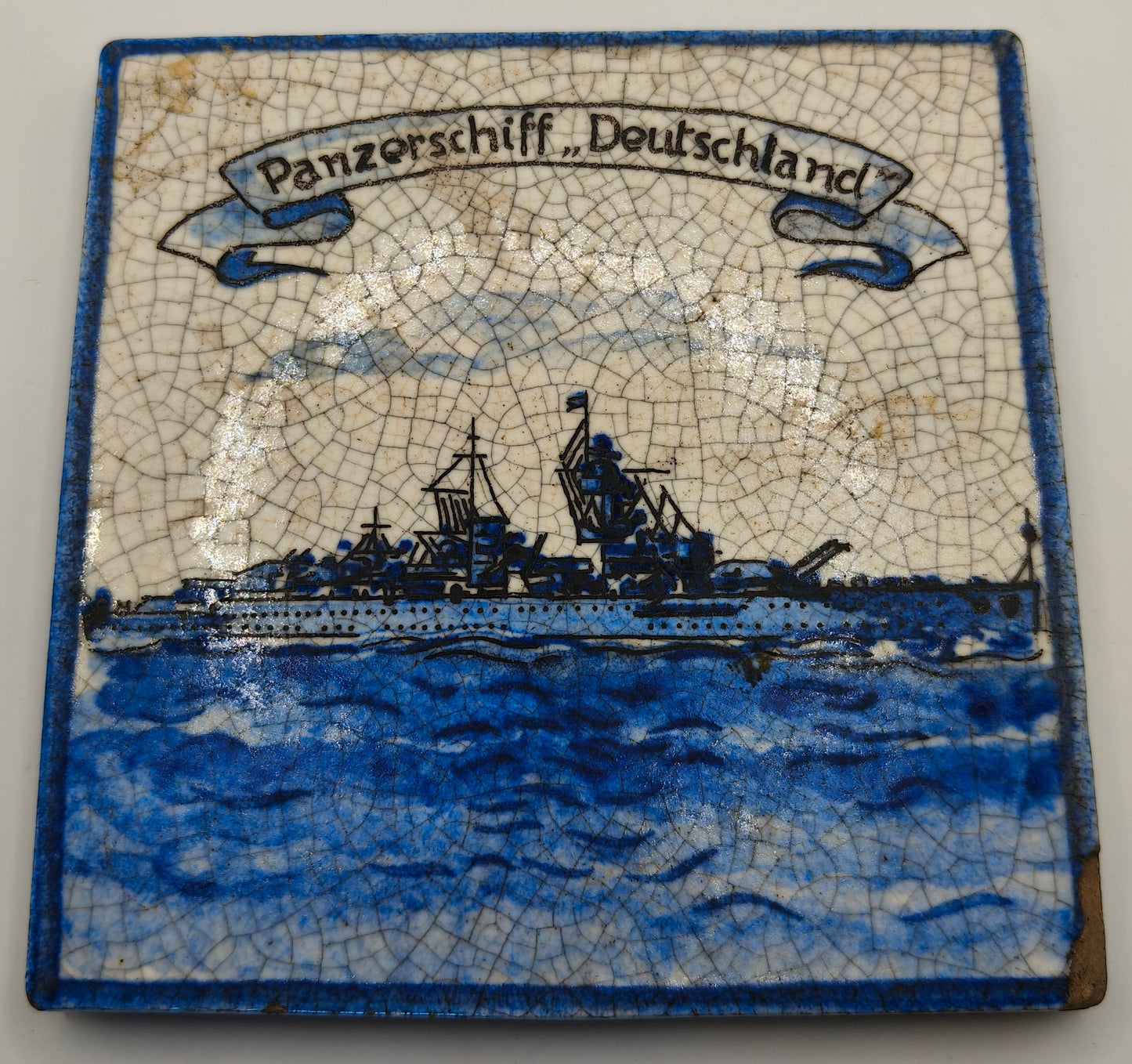PanzerSchiff Deutschland Porcelain Paque. IIWW Germany