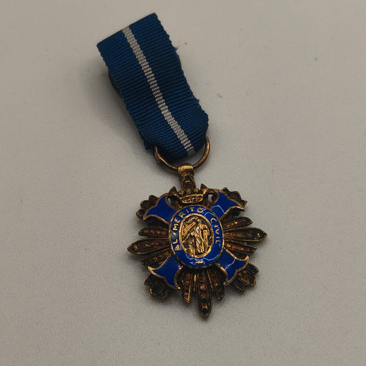 Mini Medal Order of Civil Merit. Spain Franco's Period.
