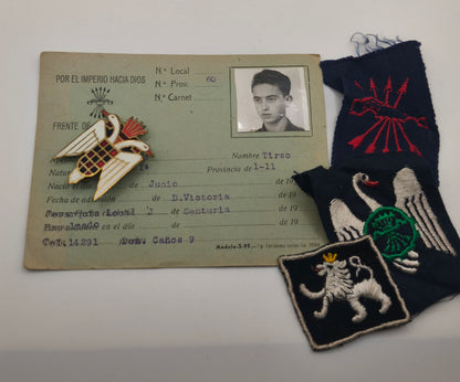 Phalanx Young Lot, ID and Patches . Spain Franco's Period.