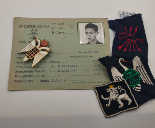 Phalanx Young Lot, ID and Patches . Spain Franco's Period.