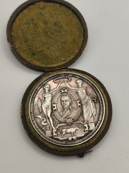 Sterling Silver Medal Napoleon III, "Comité de Vaccine de la Seine-Inférieure". 1851 Imperial France.