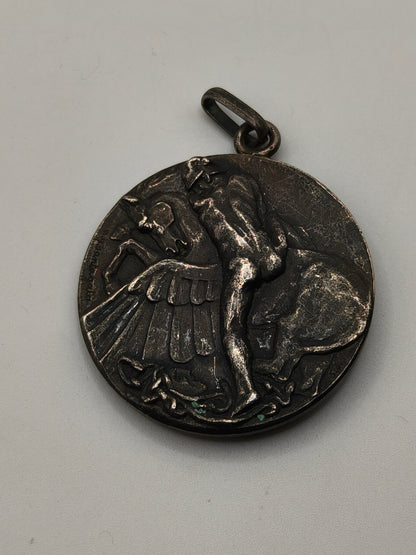 Disabled Servicemen's Association commemorative medal.  1926 Italy. Silver.