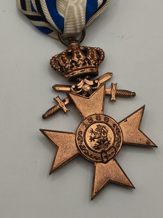 Bavarian Military Order Medal with swords and crown.