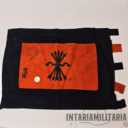 Banderín de Falange Plana Mayor tercer regimiento. Guerra civil española.