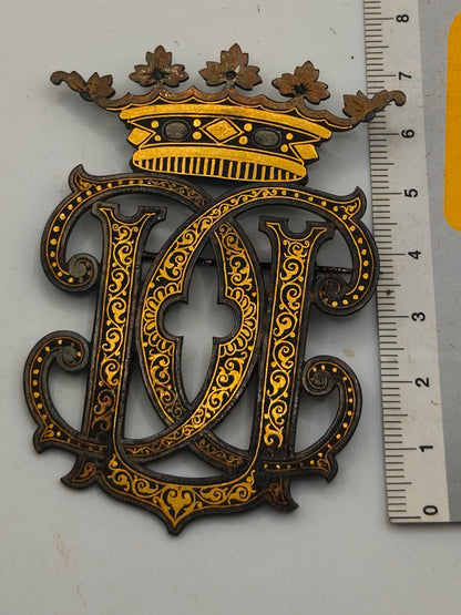 monogram for the Carlist pretender King Carlos V. damascene work. I Carlist War.